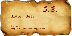 Sifter Béla névjegykártya