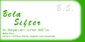 bela sifter business card